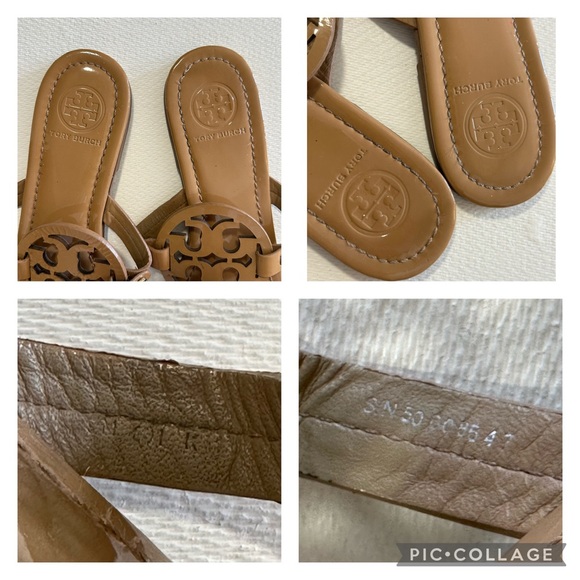 Tory Burch Miller Patent Sandals in Tan Size 9 VGUC - Picture 7 of 16